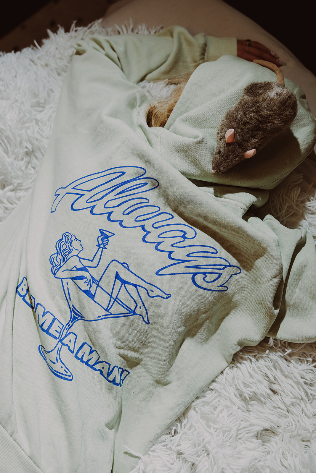 Always Blame A Man Pigment Dyed Pullover Hoodie